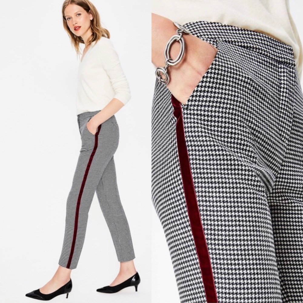 Boden British Tweed Navy and Ivory Puppytooth Pant
